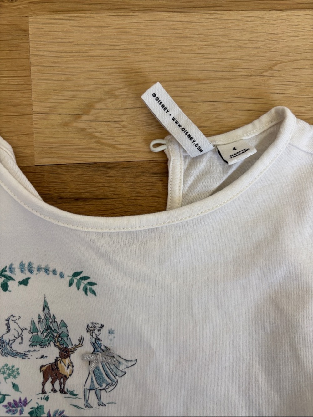 Janie and Jack White Long-Sleeve Top with Frozen Characters 4T - Picture 2 of 5